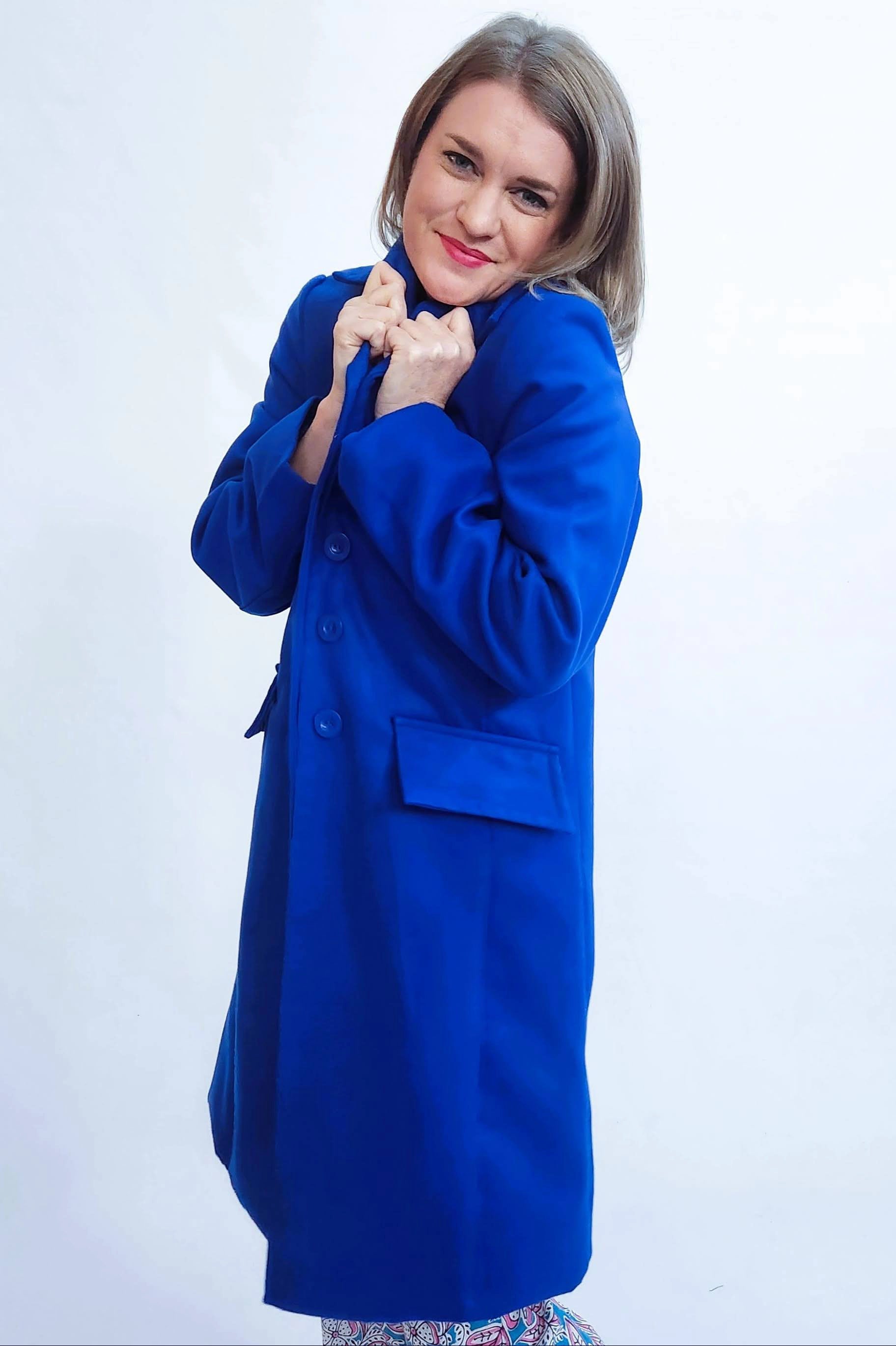 Winter Melton Coat Royal blue Sonni SAAR