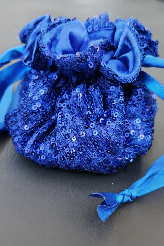 Jewellery Pouch - Royal blue sequin