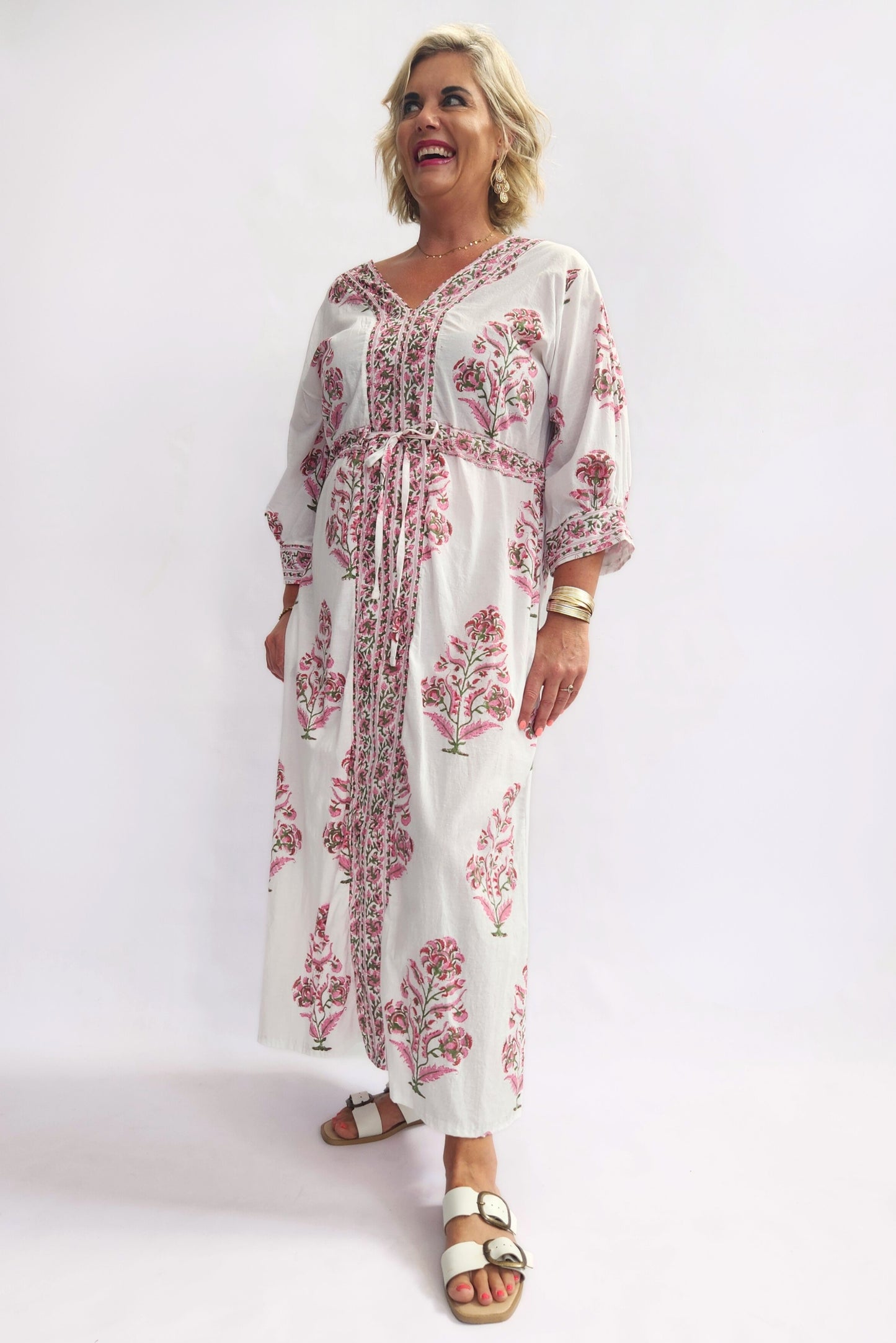 Mediterranean Kaftan Dress - Pink