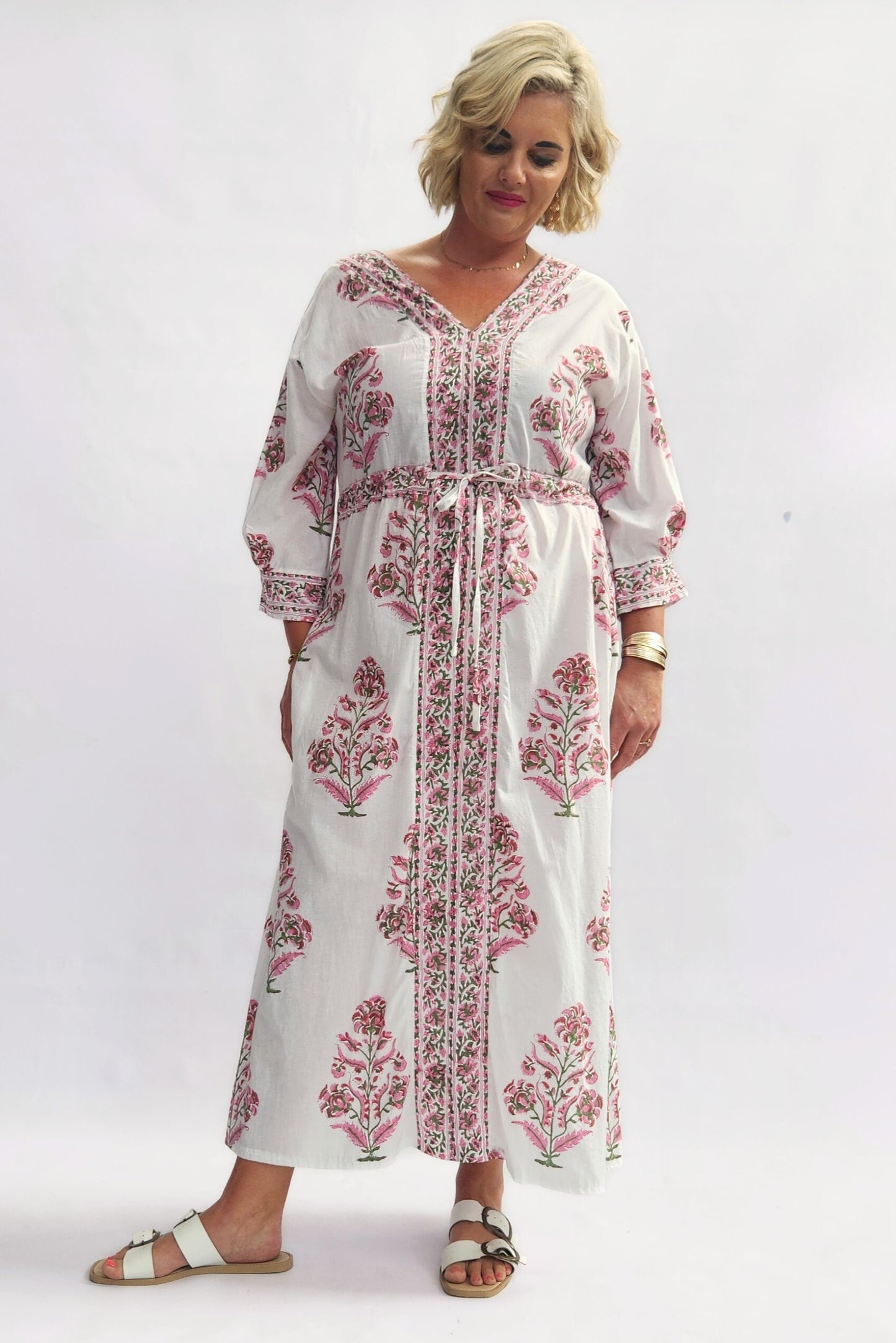 Mediterranean Kaftan Dress - Pink