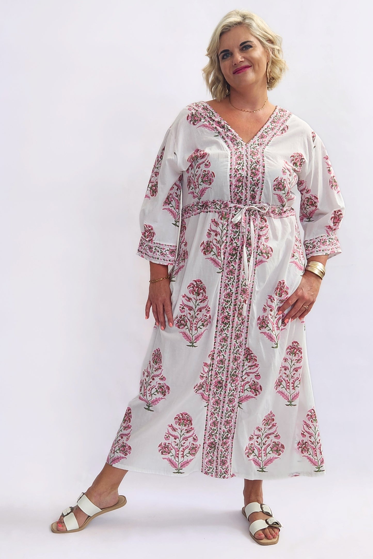 Mediterranean Kaftan Dress - Pink