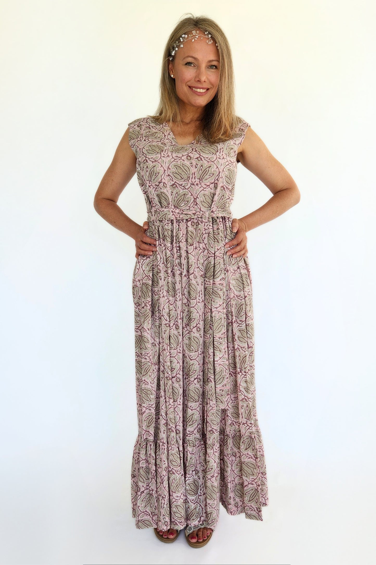 Cotton Maxi Dress - Pink