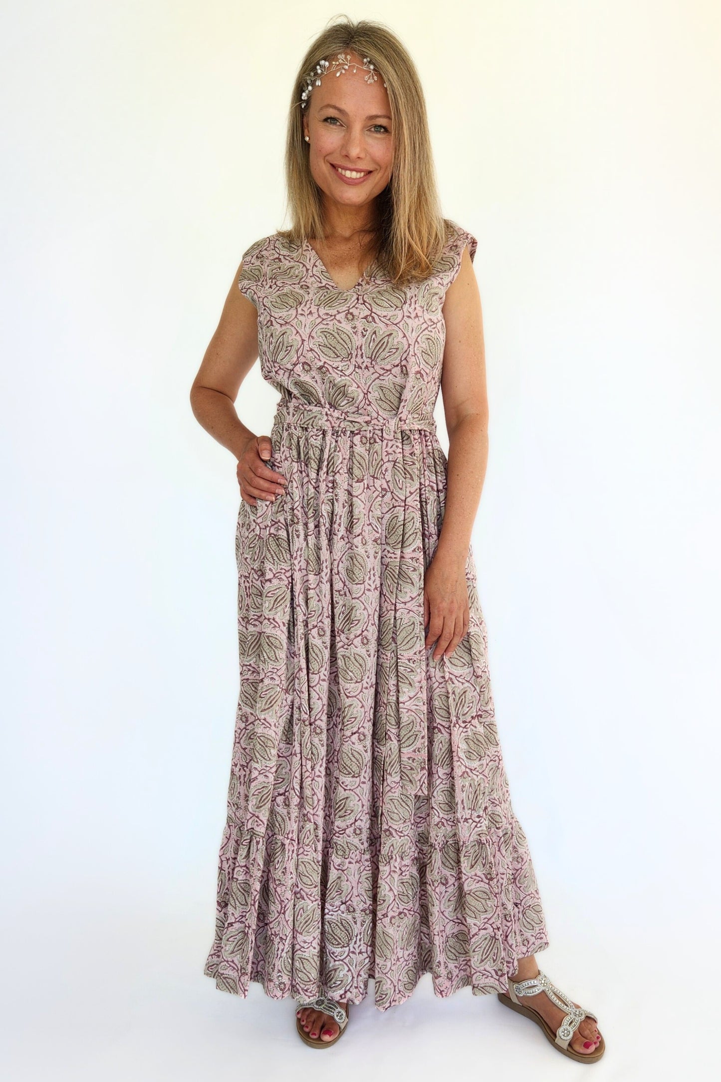 Cotton Maxi Dress - Pink