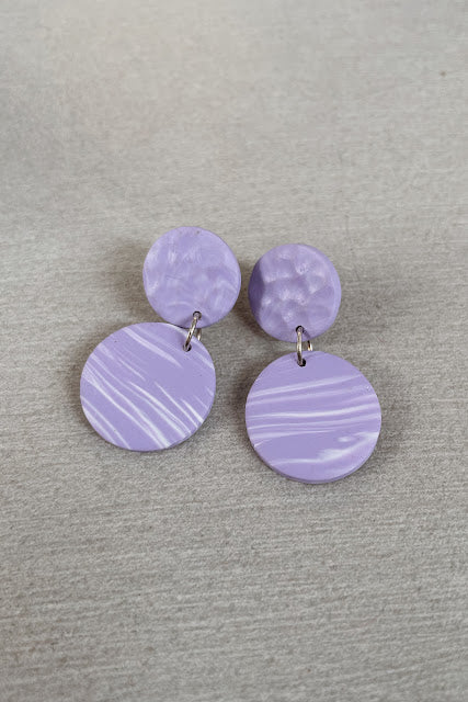 Polymer Clay Earrings - Lilac