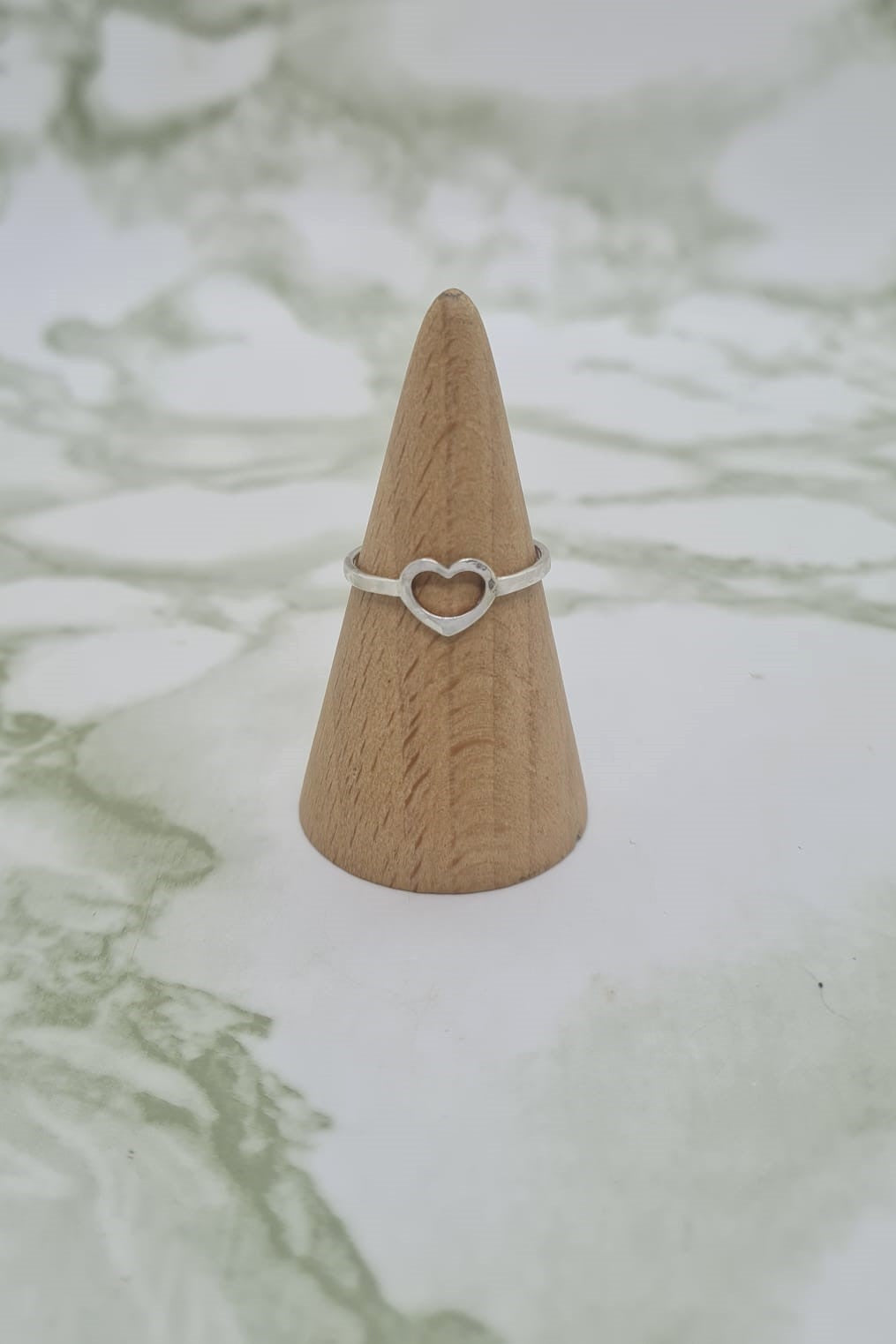 Handmade Sterling Silver open heart ring